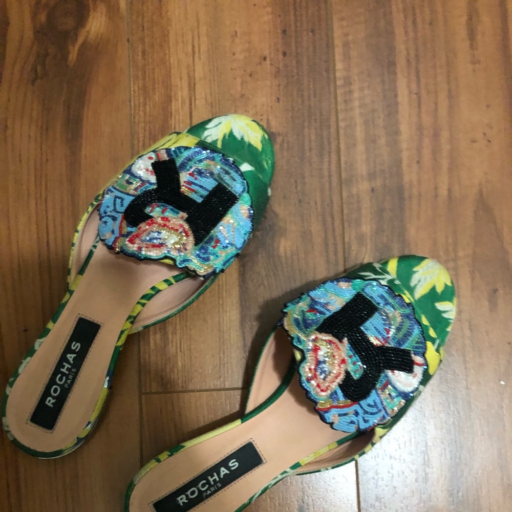 Rocha’s floral slides sandals